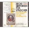 cd carl philipp emanuel bach - sechs sinfonien für streicher - six symphonies for strings, wq 182 , hamburg 1773 (1987)