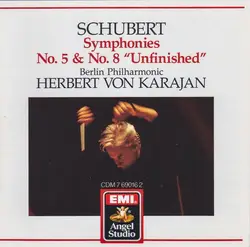 cd schubert, berliner philharmoniker, herbert von karajan - symphonies nos.5 & no. 8  (1987)