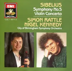 cd sibelius, simon rattle, nigel kennedy, city of birmingham symphony orchestra - symphony no.5 / violin concerto (1988)