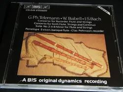 cd telemann, g. ph. / babell, w. / bach, j.s. - penelope evison / clas pehrsson, the drottningholm baroque ensemble - concerto for