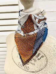 hermès pochette/gavroche 45 harnais de cabriolet 100% soie vintage