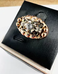 bague or tank centrée d'un oxyde or 750 millième (18 ct) 2,78g