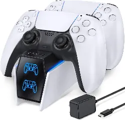 jeu ps5 oivo chargeur manette ps5, chargeur ps5 avec adaptateur compatible avec manettes dualsense playstation 5, station de charg