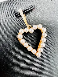 pendentif or coeur orné des perles de culture or 750 millième (18 ct) 1,83g