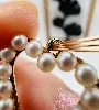 pendentif or coeur orné des perles de culture or 750 millième (18 ct) 1,83g