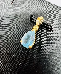 Pendentif En Or 750/1000 (18 Carats) Avec Topaze Forme Poire - Poids 1,44g - Bijou D'occasion élégant