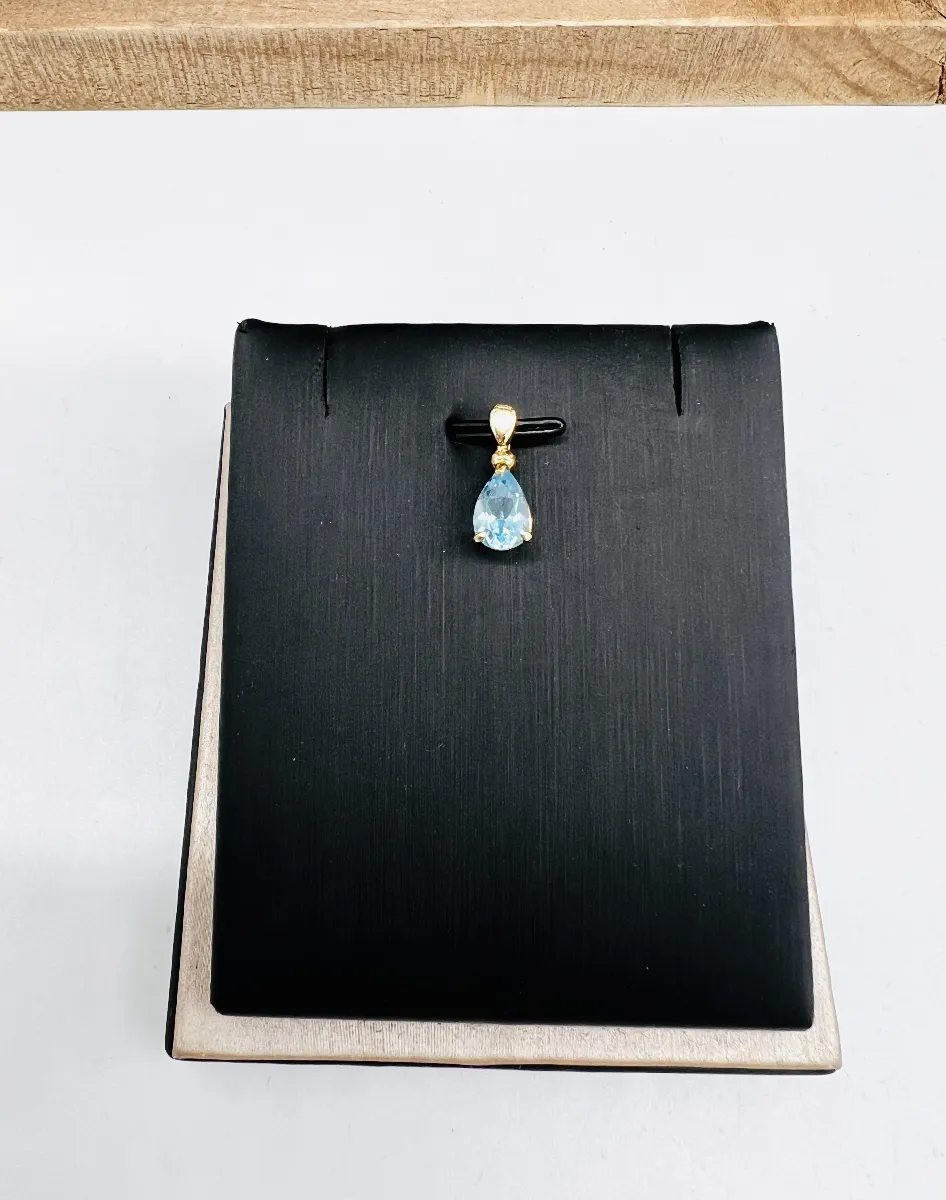 Pendentif En Or 18 Carats (750/1000) Avec Topaze Poire - 1,44g, Occasion