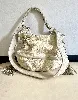 sac lancel bb (brigitte bardot) en toile couleur crème
