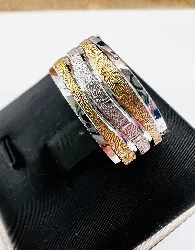 bague bandeau en 3 ors or 750 millième (18 ct) 4,81g