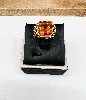 bague or ornée d'une citrine taille émeraude or 750 millième (18 ct) 8,79g