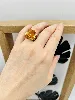 bague or ornée d'une citrine taille émeraude or 750 millième (18 ct) 8,79g