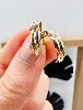 boucles d'oreilles demi créoles en 3 ors or 750 millième (18 ct) 1,05g
