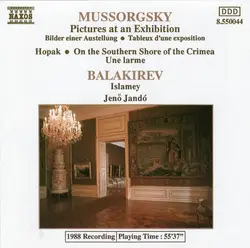 cd mussorgsky / balakirev, jenö jandó - pictures at an exhibition - hopak - on the southern shore of the crimea - une larme / isla