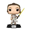 figurine funko! pop - star wars 9 : l'ascension de skywalker n°432 - rey sabre laser jaune (51482)