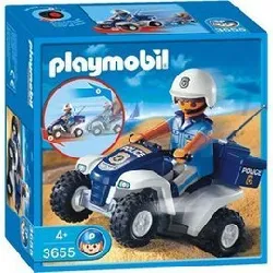 playmobil city action 3655 - policier / quad