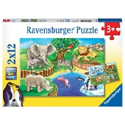 puzzle puzzles 2x12 p - les animaux du zoo