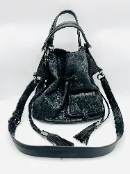 sac lancel 1er/ first flirt en cuir noir
