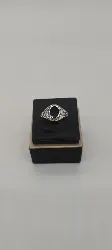 1908107 bague chevalière avec agate noire ovale mortifs sur le corps t64 argent 925 millième (22 ct) 4,11g