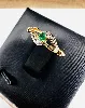 bague 2 ors centrée d'une émeraude or 750 millième (18 ct) 1,03g