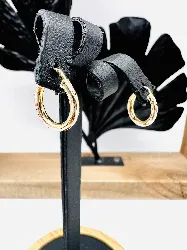 boucles d'oreilles en or petites créoles lisses or 750 millième (18 ct) 2,08g