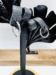 boucles d'oreilles petites créoles lisses en or blanc or 375 millième (9 ct) 0,31g