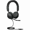 casque jabra evolve2 40, ms stereo headset head-band black