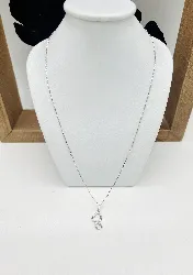 collier argent pendentif 2 coeurs argent 925 millième (22 ct) 2,15g