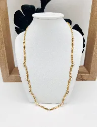 collier drapé maille billes en 2 ors or 750 millième (18 ct) 10,30g