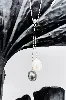 collier maille forcat fine orné de pendentifs en perles blanche et noire forme goutte or 375 millième (9 ct) 3,07g