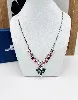 collier swarovski avec breloques en cristaux couleur rose et vert
