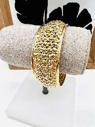 large bracelet jonc motifs ajourés or 750 millième (18 ct) 34,81g