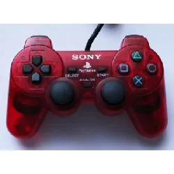 manette ps1 dualshock translucide rouge