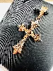 pendentif croix ancien en or rose motifs ajourés or 750 millième (18 ct) 3,04g