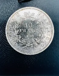pièce argent 10 francs hercule 1968