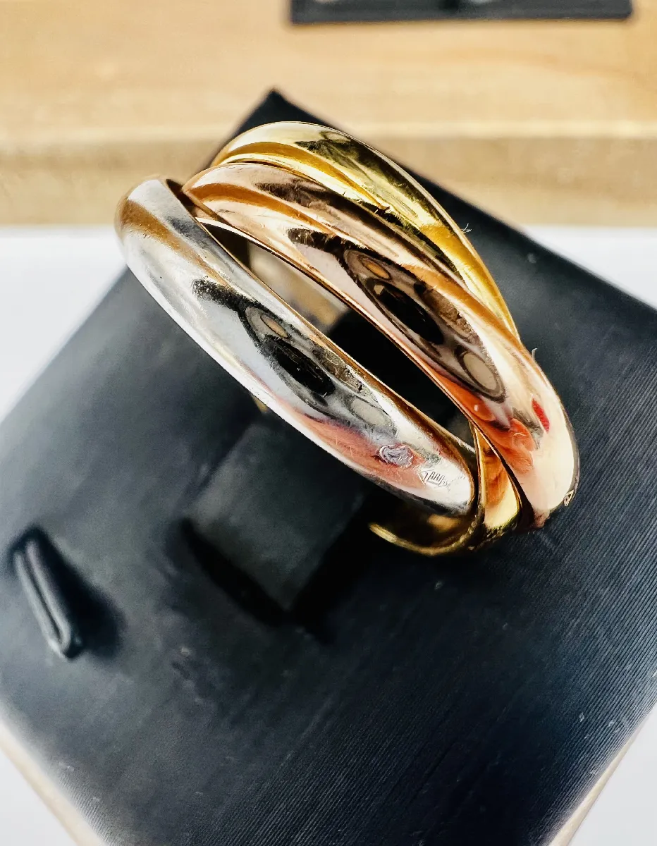 Bague Trinity 3 Anneaux Entrelacés En Or 18 Carats (750/1000) - Poids 1,80g - Occasion