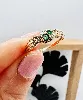 bague or 2 émeraudes or 750 millième (18 ct) 1,17g