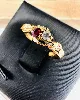 bague toi et moi ornée d'un rubis et un oxyde or 750 millième (18 ct) 1,64g