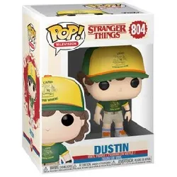 figurine funko! pop - stranger things - dustin (at camp) - 9 cm - 804