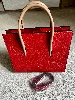 sac christian louboutin paloma médium en cuir rouge bandoulière amovible