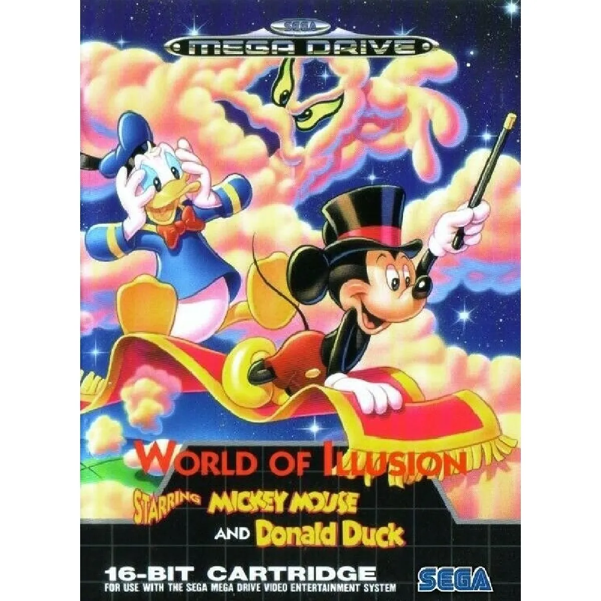 Jeu Vidéo World Of Illusion — Sega Megadrive, Version PAL, Très Bon état Complet