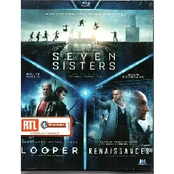 blu-ray coffret science fiction : seven sisters + looper + renaissances - pack - blu - ray