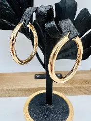 boucles d'oreilles créoles lisses or 750 millième (18 ct) 6g