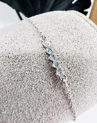 bracelet argent orné d'une barre de 5 oxydes argent 925 millième (22 ct) 0,84g