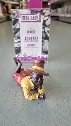 figurine vintage black americain chalkware figurine smiling gentleman relaxant à l'aise 15cm