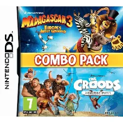 jeu nintendo 3ds combo pack - madagascar 3 the video game - the croods prehistoric party (import anglais)