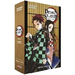 livre demon slayer tome 21 - coffret en 2 volumes - avec le fanbook officiel tom 1 offert - edition collector