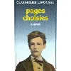 livre rimbaud pages choisies