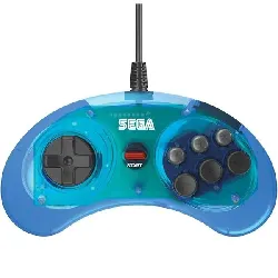 manette officielle sega mega drive mini retro bit 6 button usb bleue