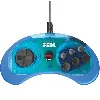 manette officielle sega mega drive mini retro bit 6 button usb bleue