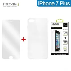 pack fullprotect moxie 1 coque tpu transparente + 1 glass 2.5d pour iphone 8 plus et iphone 7 plus
